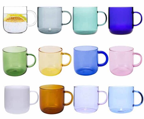 TYGLASS Pohár s jedným sklom sklom a uškom 350ml - číry