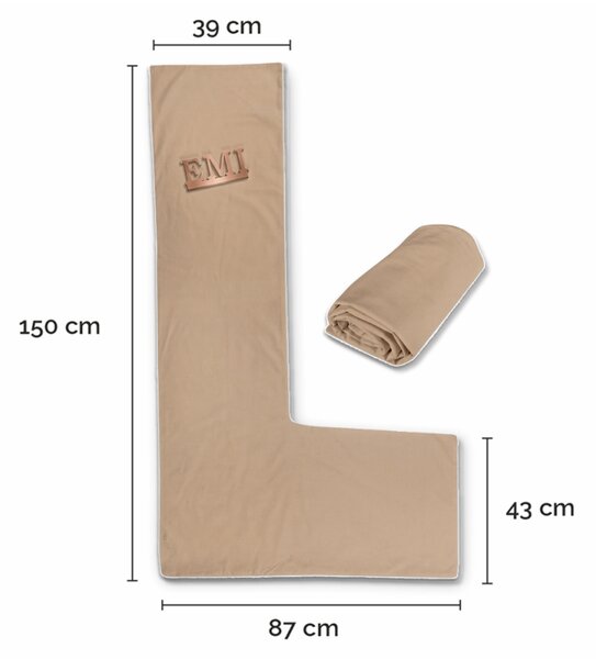 Farebná obliečka na tehotenský vankúš Snug L EMI, cappuccino