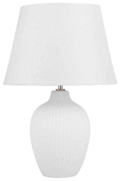 Stolná lampa biela keramická 52 cm látková tieniacej váza v tvare kábla s vypínačom v retro štýle