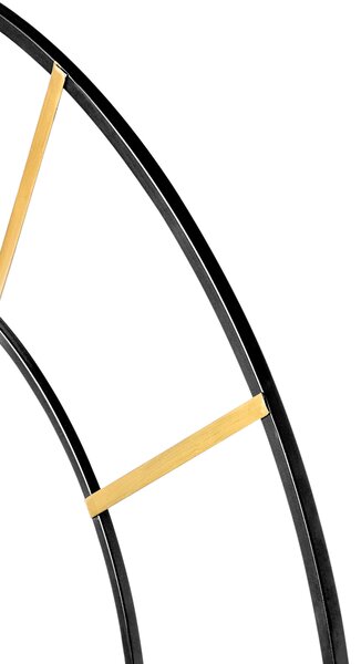 Nástenné hodiny čierna a zlatá kovové okrúhle 80 cm s rímskymi číslicami moderný dizajn bytový doplnok