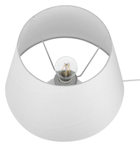 Stolná lampa biela keramická 52 cm látková tieniacej váza v tvare kábla s vypínačom v retro štýle