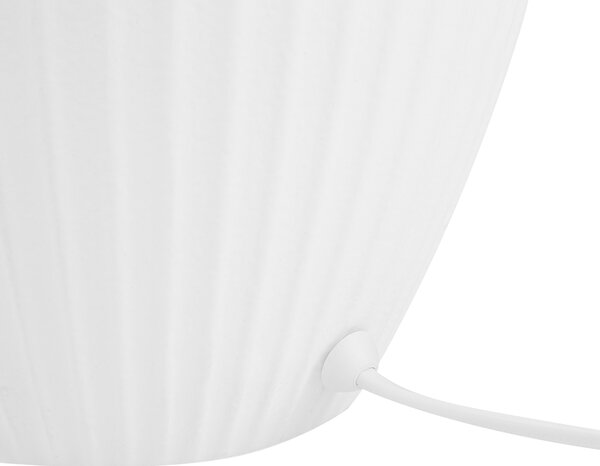 Stolná lampa biela keramická 52 cm látková tieniacej váza v tvare kábla s vypínačom v retro štýle