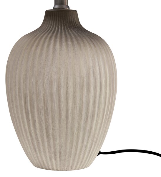 Stolná lampa hnedá keramická 52 cm látkové tienidlo obývacia izba spálňa svietidlo v retro štýle