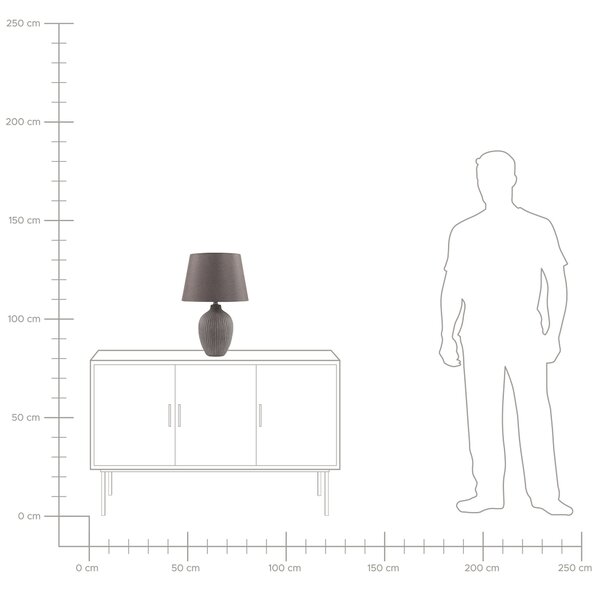 Stolná lampa hnedá keramická 52 cm látkové tienidlo obývacia izba spálňa svietidlo v retro štýle