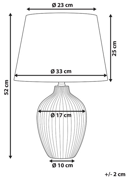 Stolná lampa hnedá keramická 52 cm látkové tienidlo obývacia izba spálňa svietidlo v retro štýle