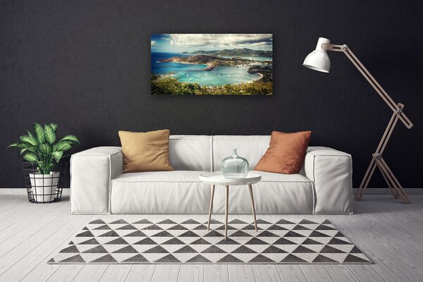Obraz Canvas Záliv loďky krajina 100x50 cm