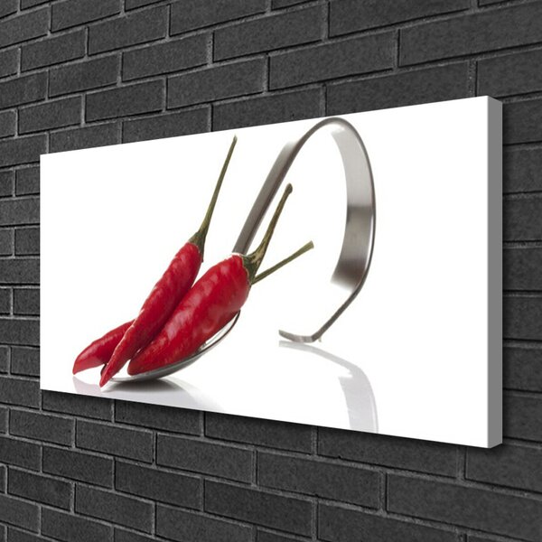 Obraz Canvas Chilli lyžica kuchyňa 100x50 cm