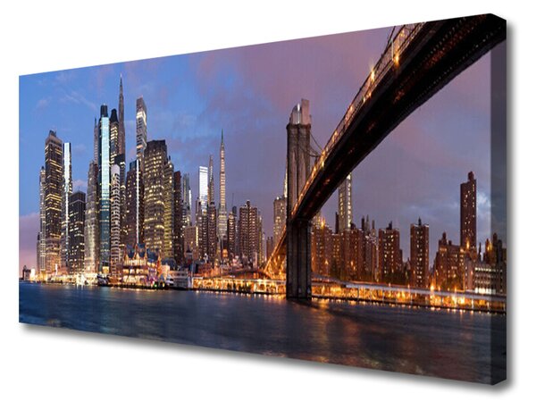 Obraz Canvas Mesto most domy nebo 125x50 cm