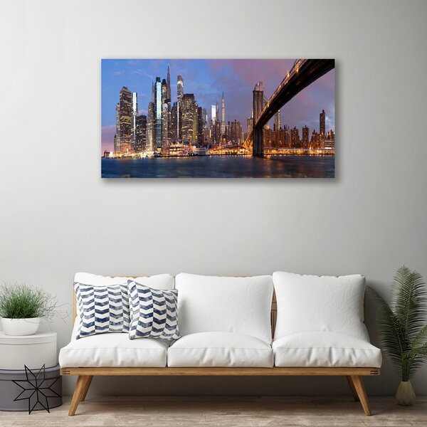 Obraz Canvas Mesto most domy nebo 100x50 cm
