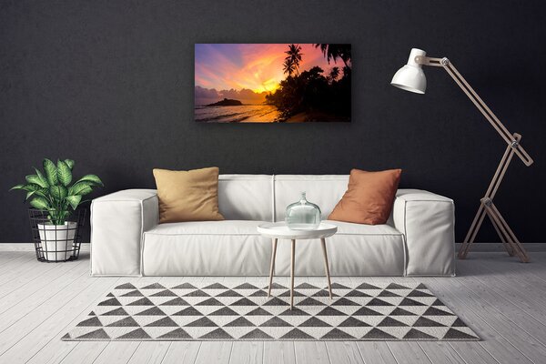 Obraz Canvas More slnko palmy krajina 100x50 cm