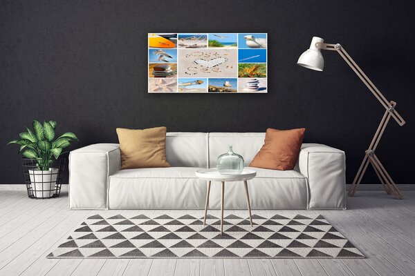 Obraz Canvas Oceán pláž čajky krajina 100x50 cm