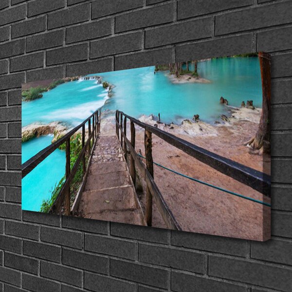 Obraz Canvas Schody jazero architektúra 100x50 cm