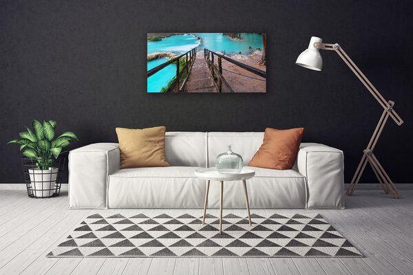 Obraz Canvas Schody jazero architektúra 100x50 cm