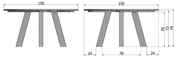 MUZZA JEDÁLENSKÝ STÔL RHONDA Ø 150 cm ČIERNY