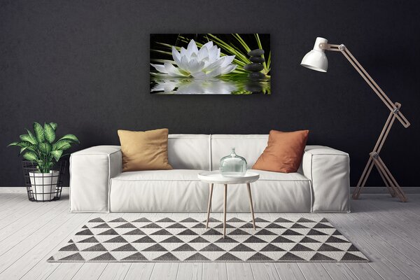 Obraz Canvas Kvety kamene zen voda 100x50 cm