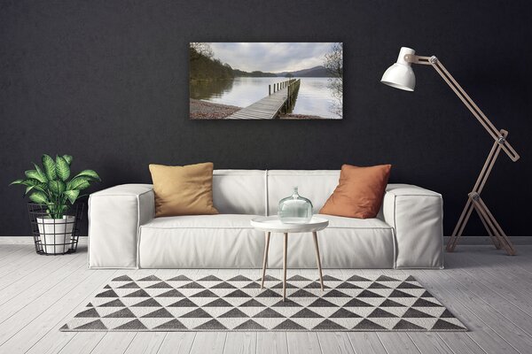 Obraz Canvas Jazero architektúra most 100x50 cm