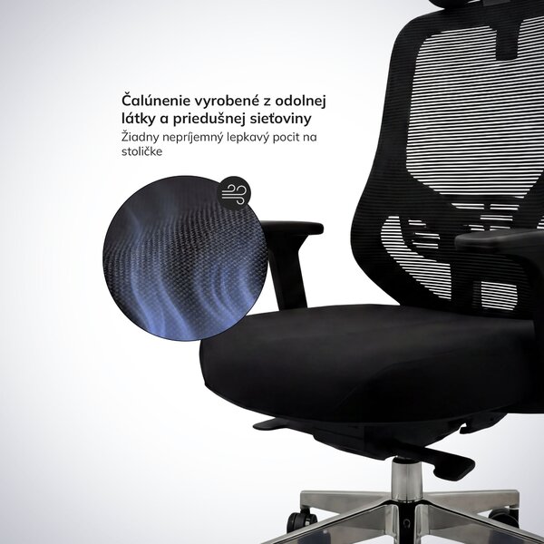 Ergonomická kancelárska stolička so sieťovinou čierna AXIS