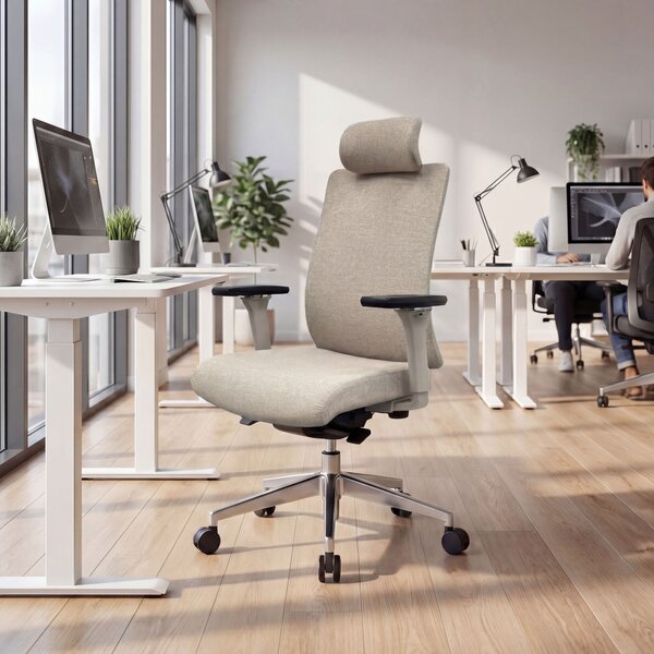 Ergonomická kancelárska stolička svetlobéžová VECTOR