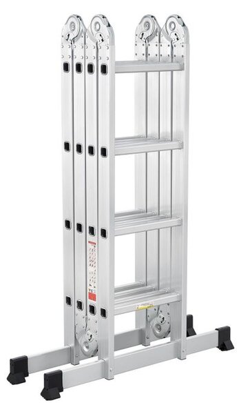 Hliníkový skladací rebrík 3,6 m, 4 dielny, 6 priečok, 150 kg