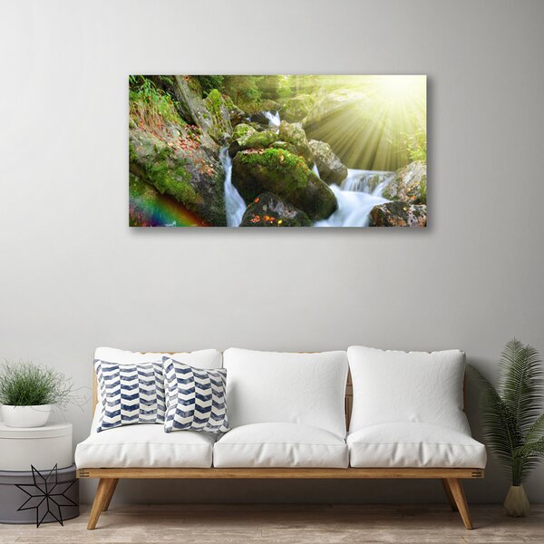 Obraz Canvas Vodopád dúha príroda potok 100x50 cm