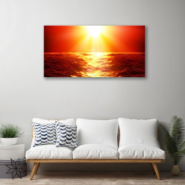 Obraz Canvas Západ slnka more vlna 125x50 cm