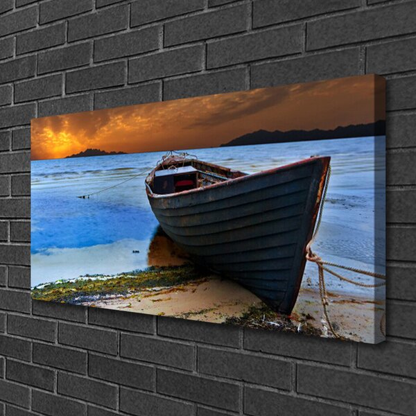 Obraz Canvas Loď more pobrežie pláž 100x50 cm