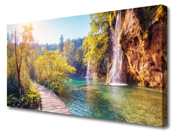 Obraz Canvas Jazero príroda vodopád 100x50 cm
