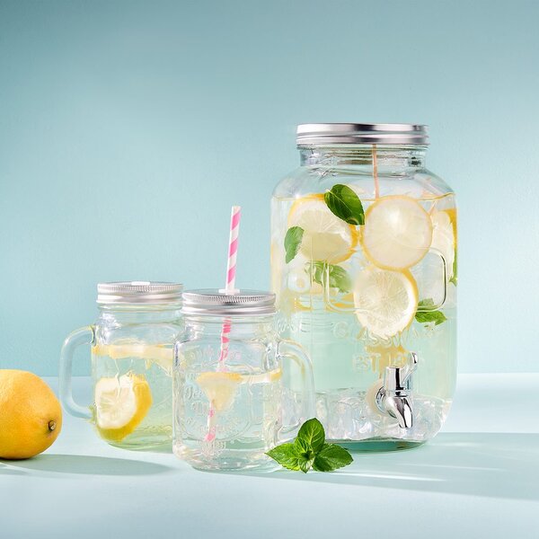 REFRESH Poháre Mason s viečkom 450 ml