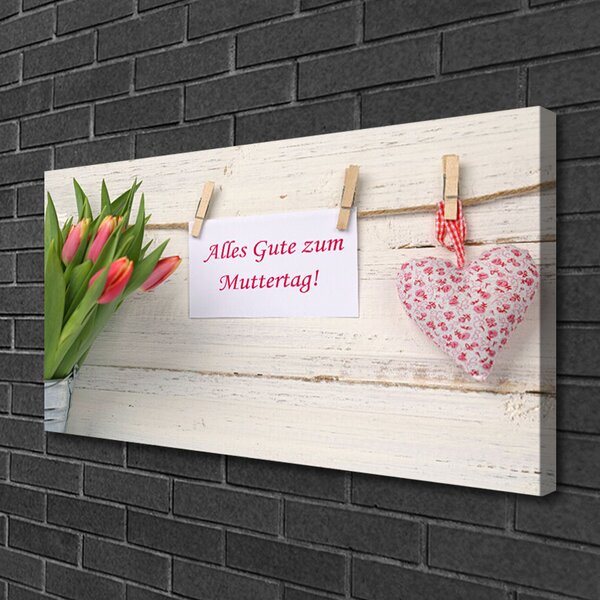 Obraz Canvas Tulipány srdce umenie 100x50 cm