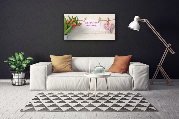 Obraz Canvas Tulipány srdce umenie 100x50 cm