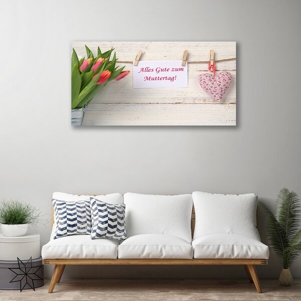 Obraz Canvas Tulipány srdce umenie 100x50 cm