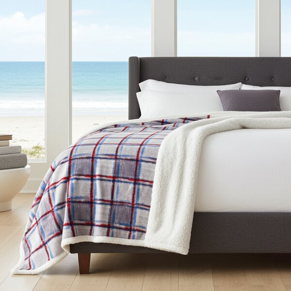 Deka Fashion s barančekom 160x210 cm modro-šedá Farba Viacfarebná Rozmery 160x210 cm