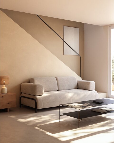 Čierny oceľový konferenčný stolík 60x140 cm Azisi – Kave Home