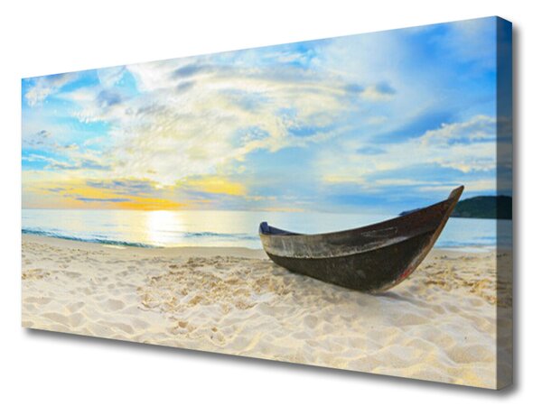 Obraz Canvas Szklane loďku plaża morze 100x50 cm