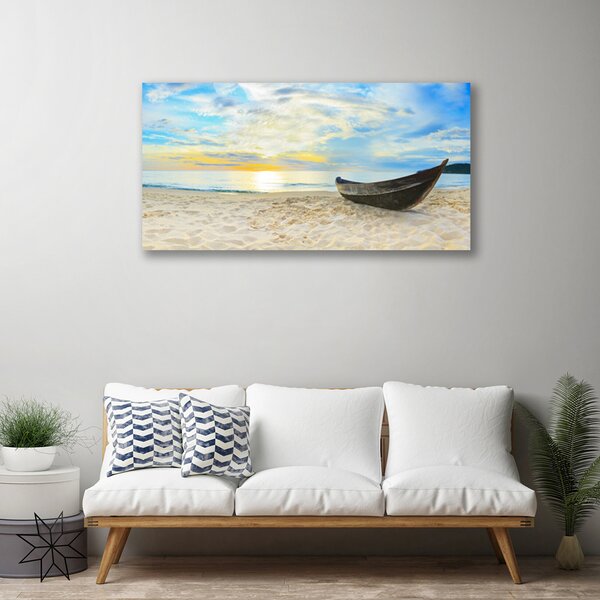 Obraz Canvas Szklane loďku plaża morze 100x50 cm