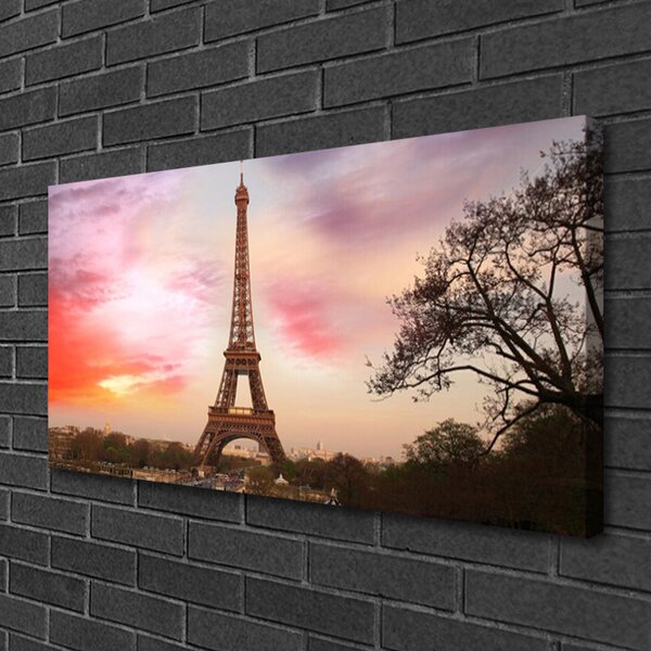 Obraz na plátne Eiffelova veža architektúra 100x50 cm