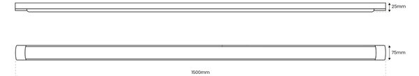 LED svietidlo Batten, 1x LED 45w, 4000k, w, (150 cm)