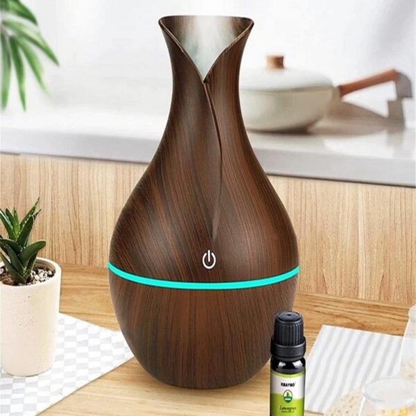 Ultrazvukový zvlhčovač vzduchu dekor tmavé drevo 200 ml