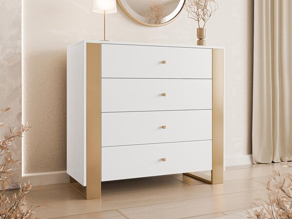 Mirjan24 Komoda Nalker 4SZ, Farby: biela 5903211436314