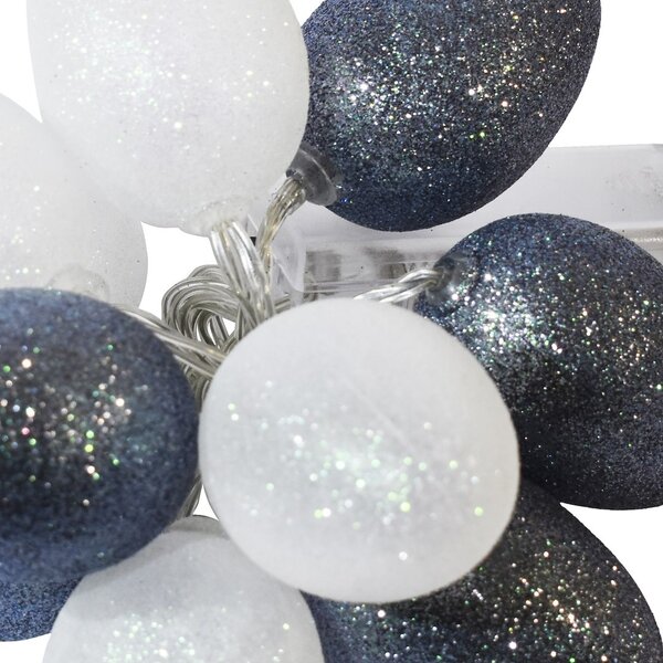 LED svetelná reťaz Eggs1, 1,6 m, sivá/biela