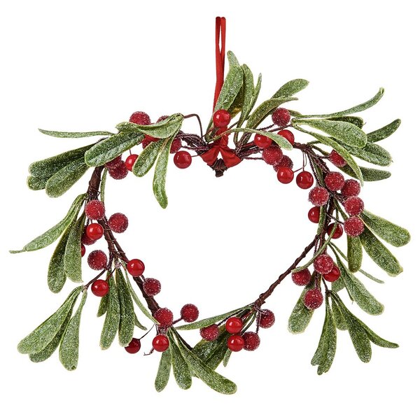 X-MAS Dekoračné srdce s bobuľkami na zavesenie