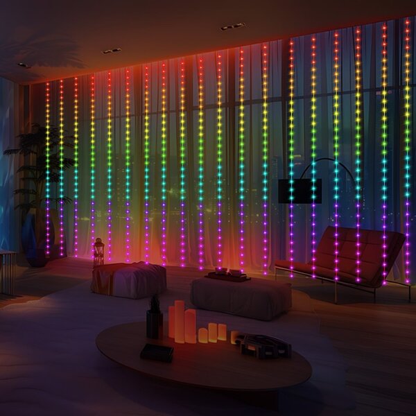 LED svetelný záves Wizard, 3x3m, RGB, ovládač