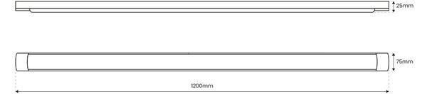 LED svietidlo Batten, 1x LED 36w, 4000k, w, (120 cm)