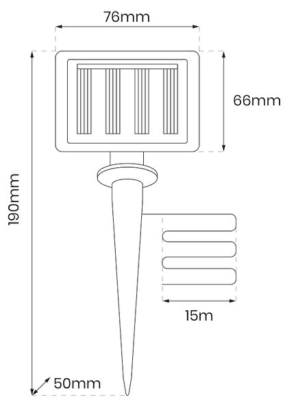 Solárna LED svetelná reťaz Micro, 15m BT