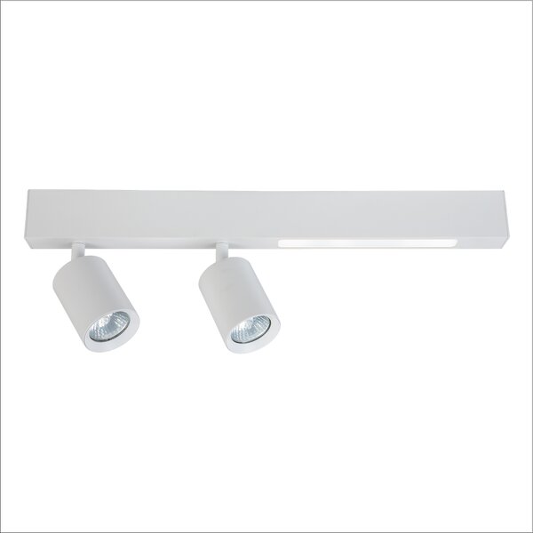 Stropné svietidlo Magnet, 2x biele kovové tienidlo + 1x LED 5W, w