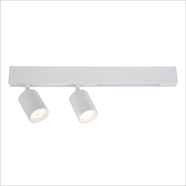 Stropné svietidlo Magnet, 2x biele kovové tienidlo + 1x LED 5W, w
