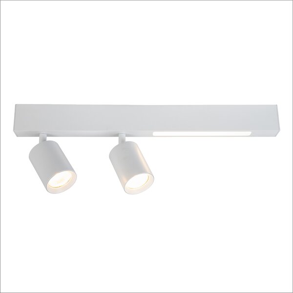 Stropné svietidlo Magnet, 2x biele kovové tienidlo + 1x LED 5W, w