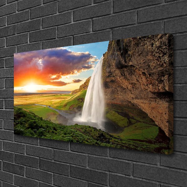 Obraz na plátne Hora vodopád príroda 100x50 cm