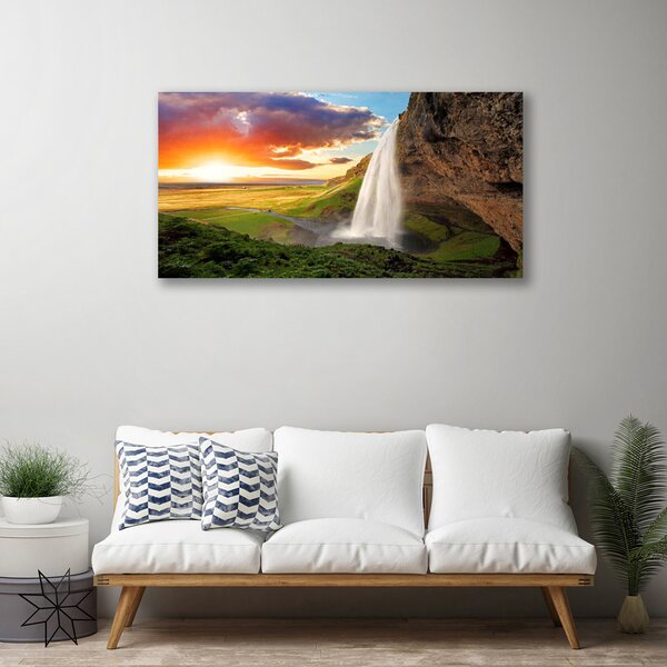 Obraz na plátne Hora vodopád príroda 100x50 cm