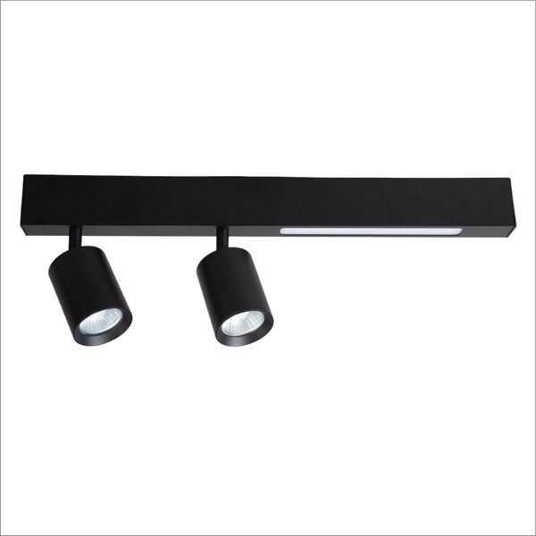 Stropné svietidlo Magnet, 2x čierne kovové tienidlo + 1x LED 5W, b